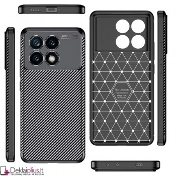 Carbon guminis dėklas - juodas (Xiaomi Poco X6 Pro 5G)